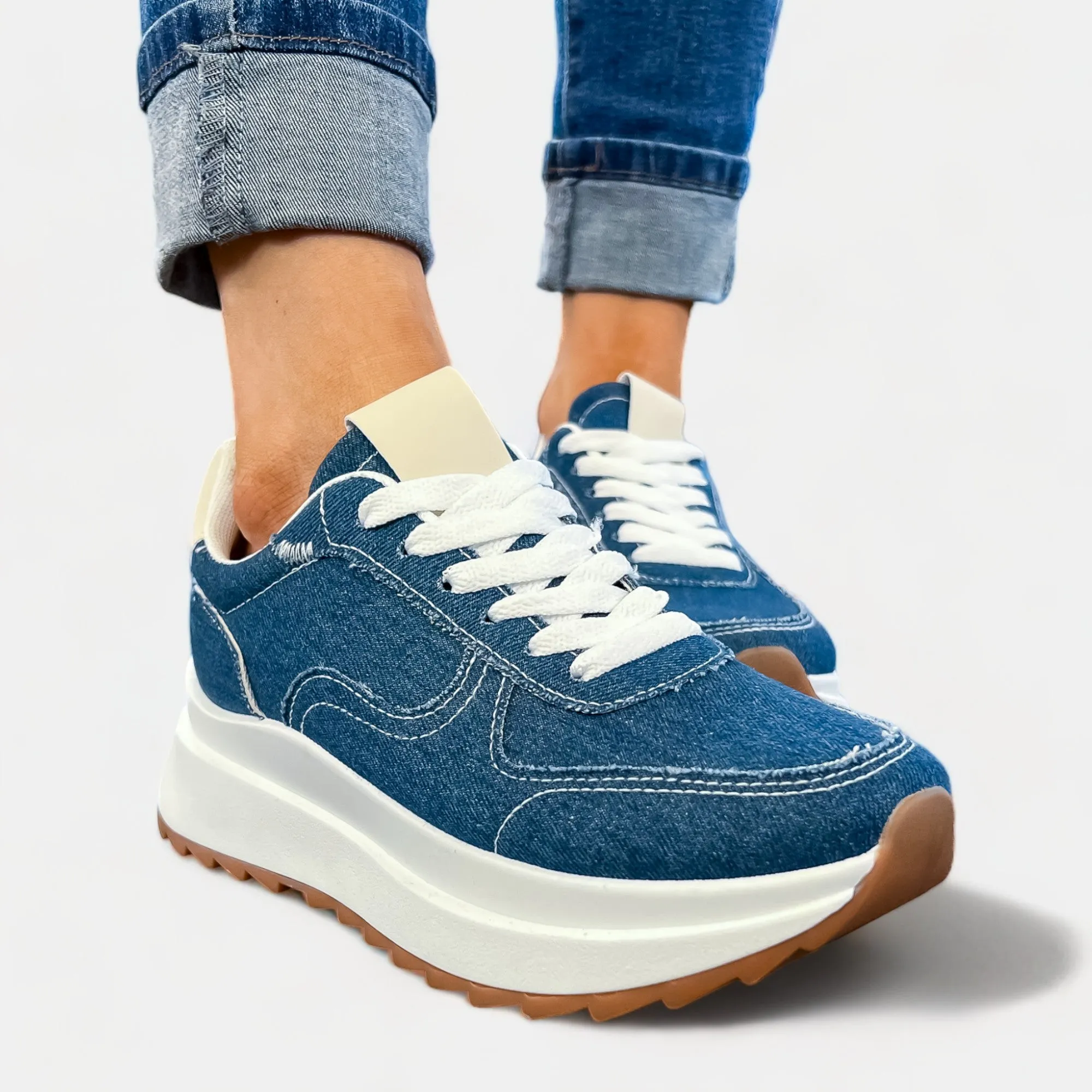 Dark Blue Denim Sneakers