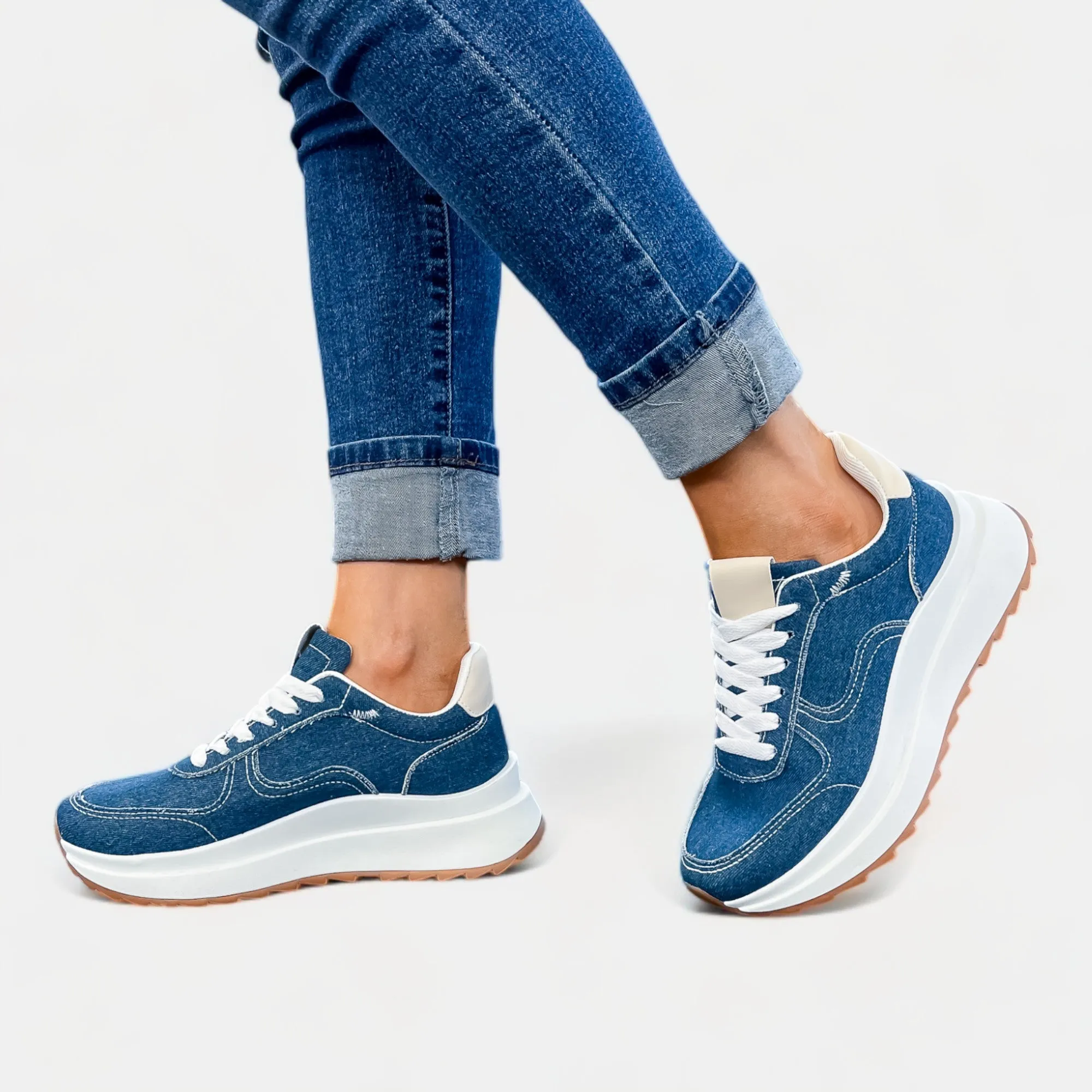 Dark Blue Denim Sneakers