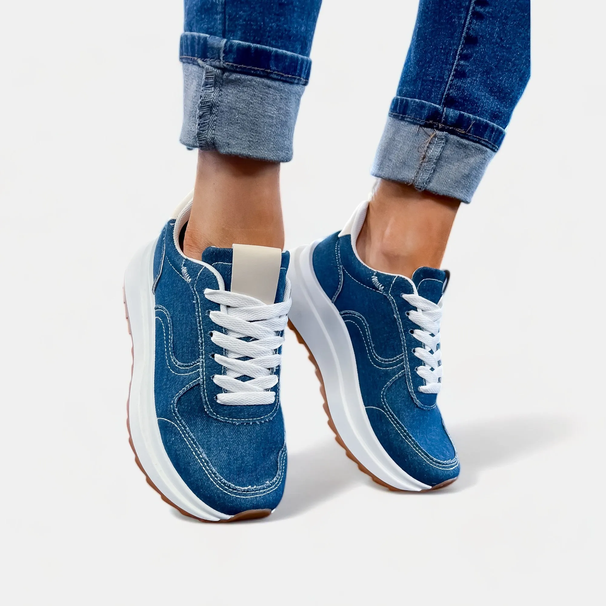 Dark Blue Denim Sneakers