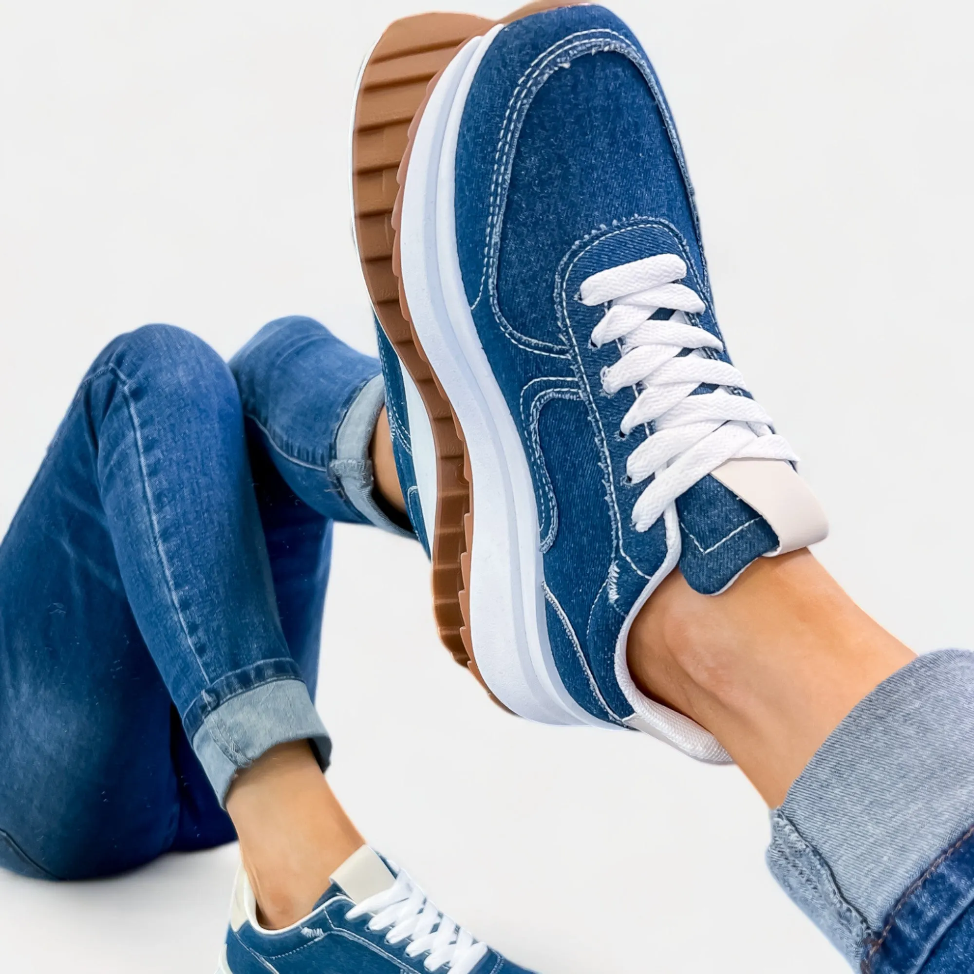 Dark Blue Denim Sneakers