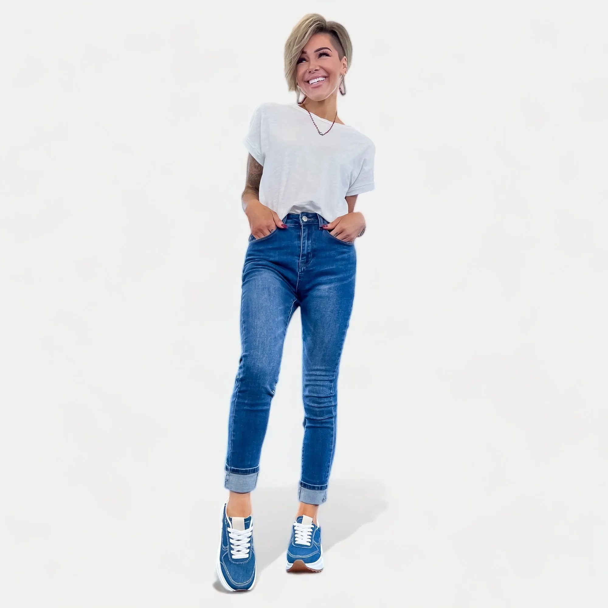 Dark Blue Denim Sneakers