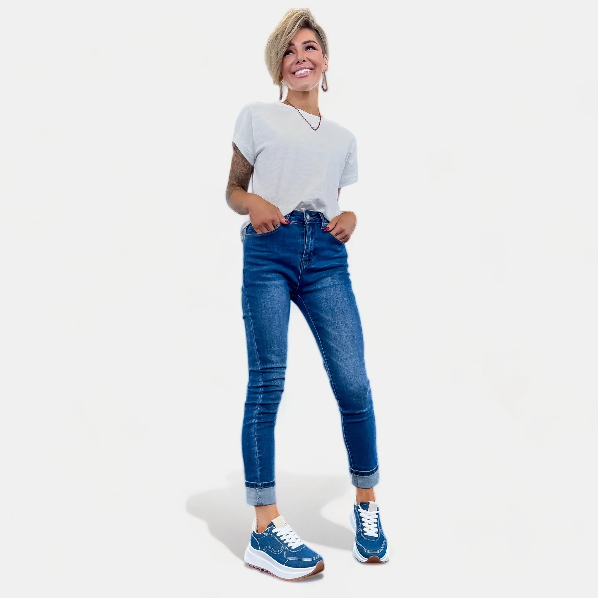Dark Blue Denim Sneakers