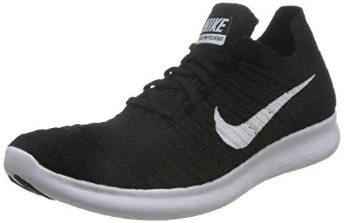 Free Rn Flyknit Black/White Running Shoe 11 Us