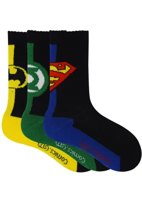 Justice League By Balenzia Crew Socks for Kids (Pack of 3 Pairs/1U)