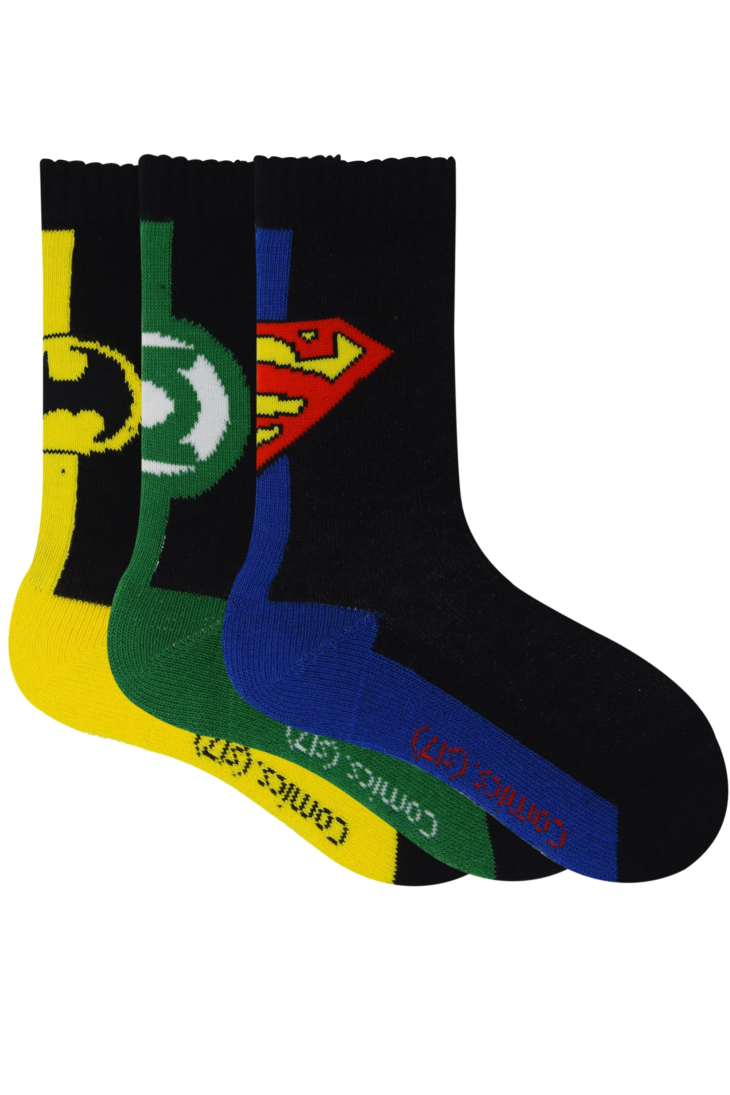 Justice League By Balenzia Crew Socks for Kids (Pack of 3 Pairs/1U)