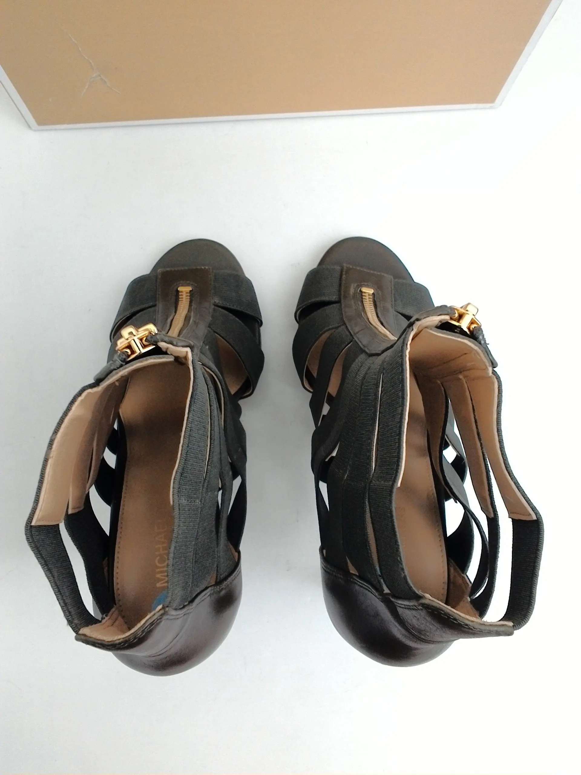 Michael Kors Women's Margaret Open Toe Elastic Green Olive Size 7.5 M