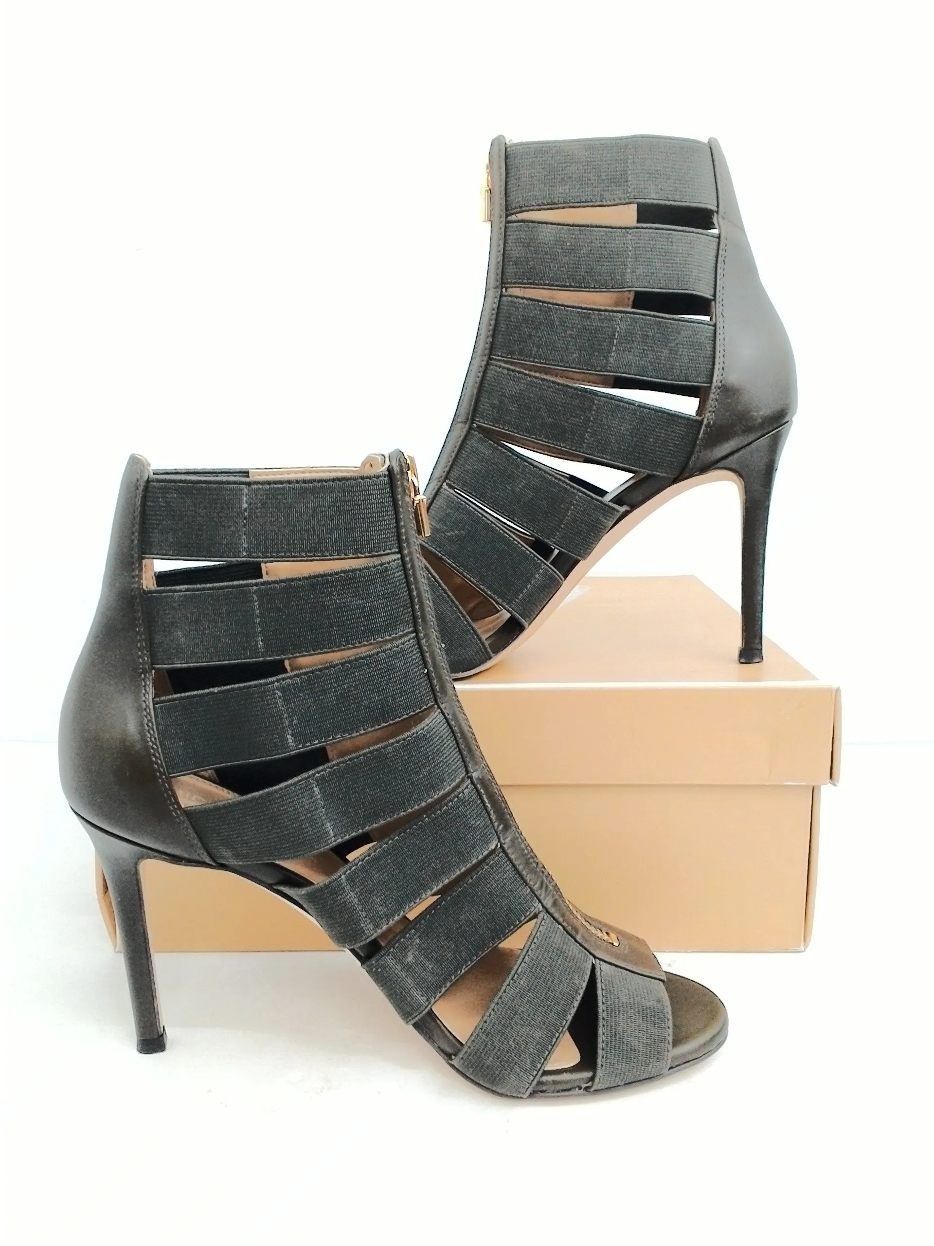 Michael Kors Women's Margaret Open Toe Elastic Green Olive Size 7.5 M