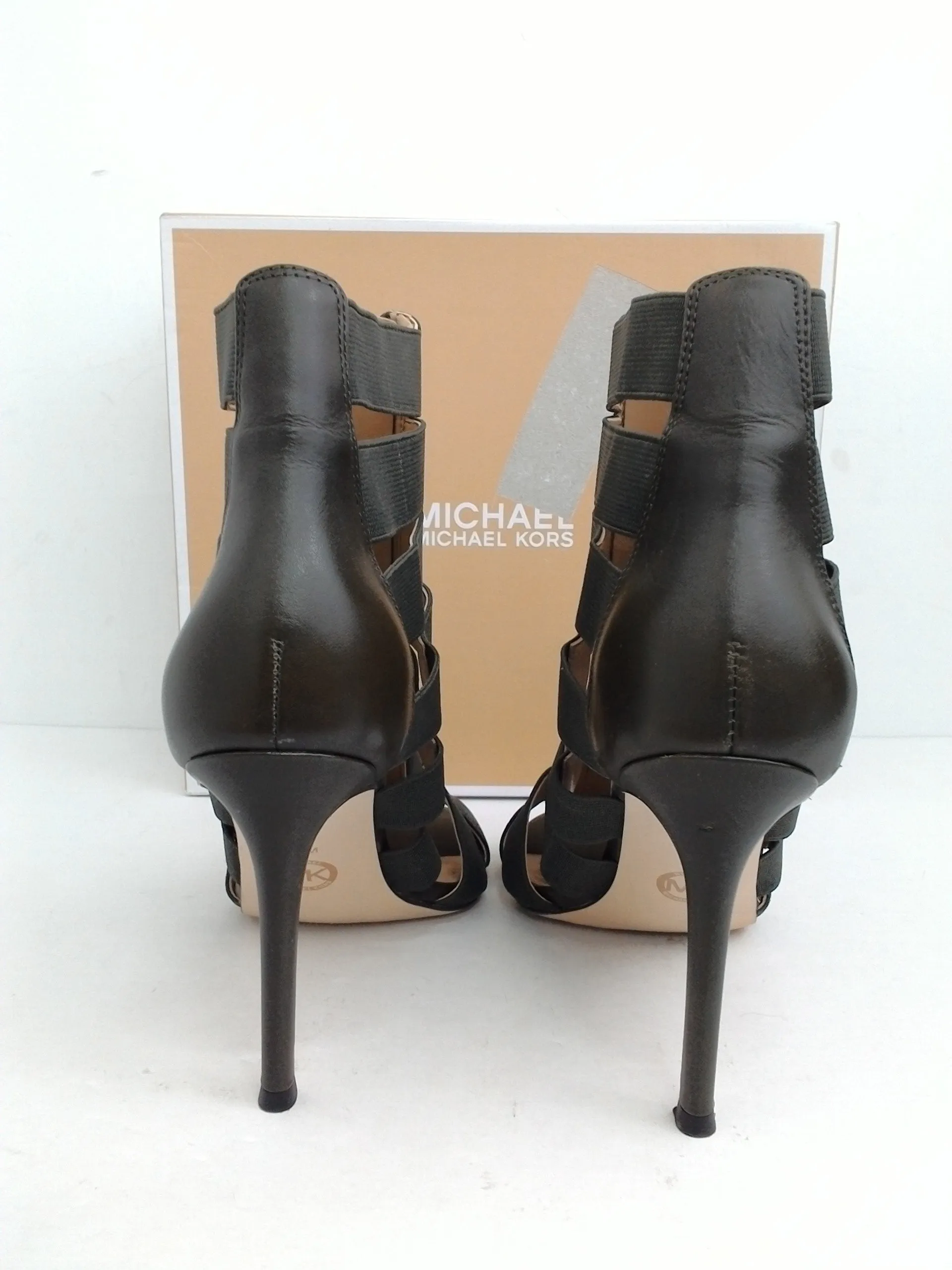 Michael Kors Women's Margaret Open Toe Elastic Green Olive Size 7.5 M