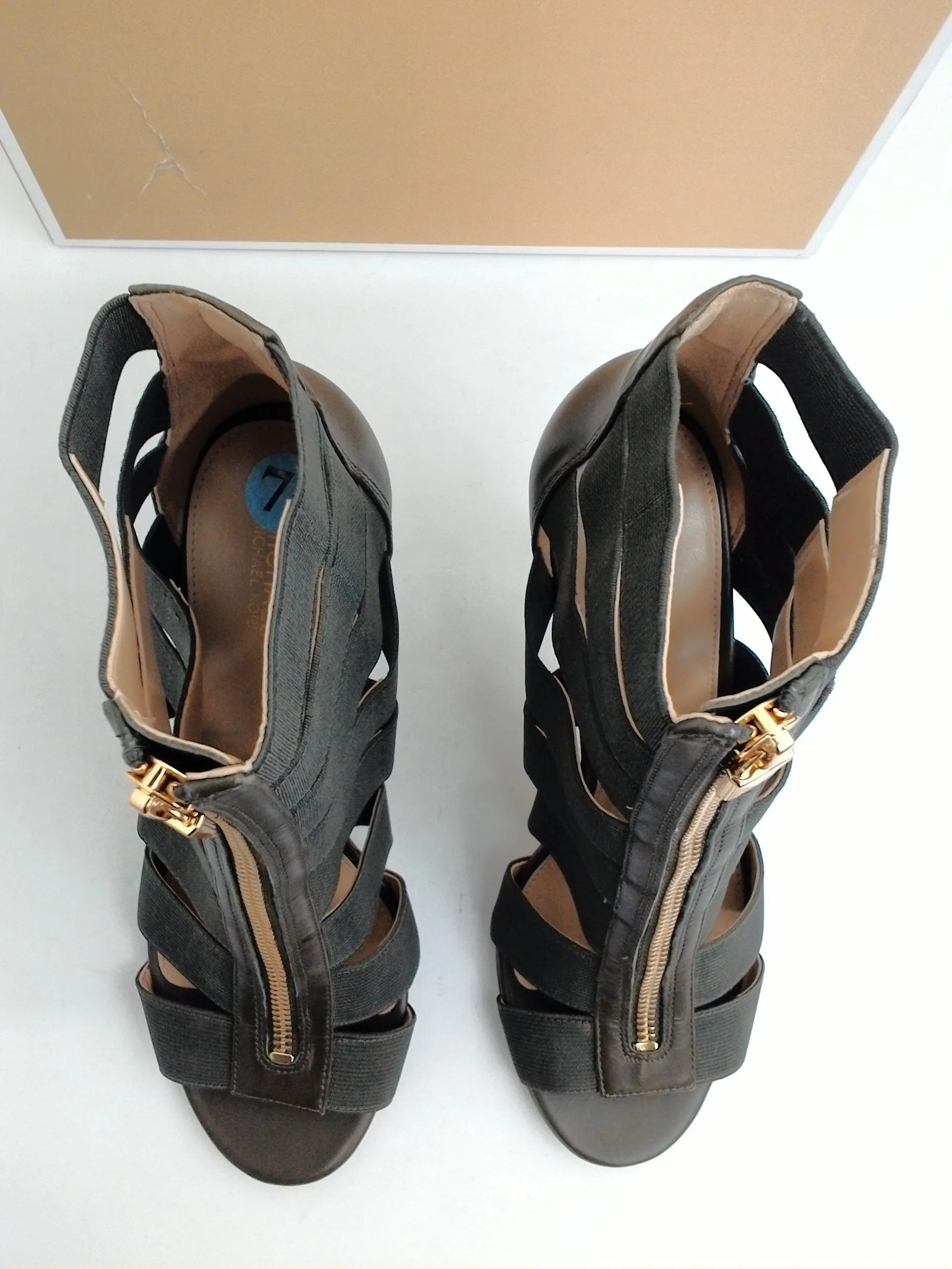 Michael Kors Women's Margaret Open Toe Elastic Green Olive Size 7.5 M