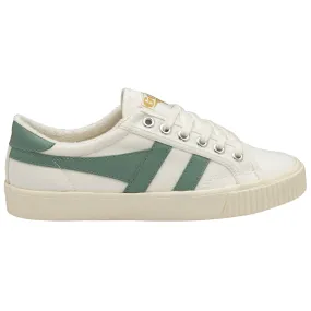 Witte sneaker met groene streep | Gola tennis mark cox canvas lace-up trainer off white/green mist