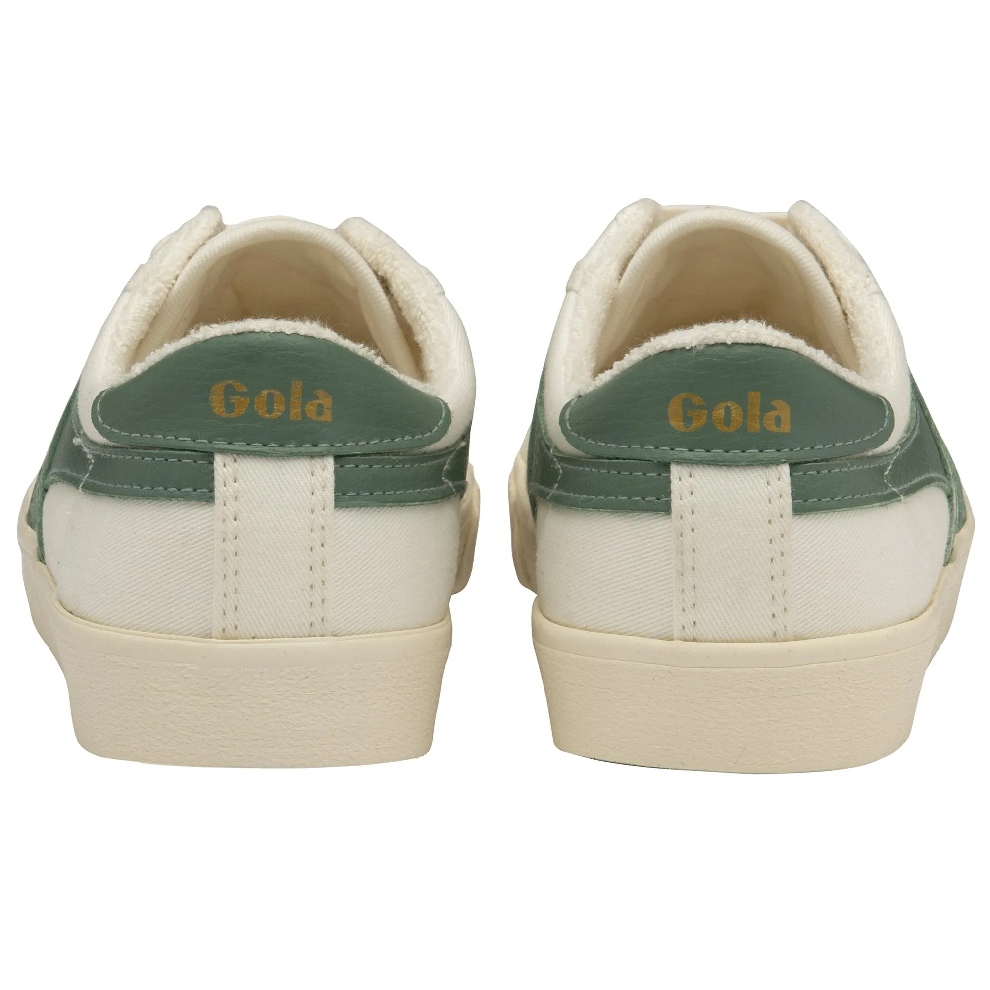 Witte sneaker met groene streep | Gola tennis mark cox canvas lace-up trainer off white/green mist
